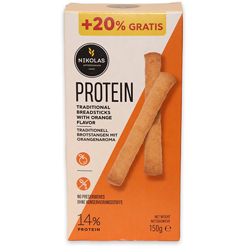 Traditional Protein Breadsticks with Orange Flavour